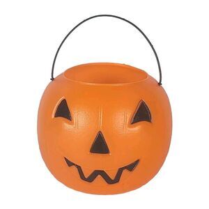 Jack-O-Lantern 8" Halloween Bucket for Trick Or Treat - Blow Mold - Made In USA